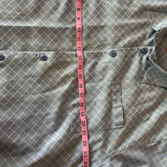 GUC size XL Sette Ponti Blue Patterned Men's Silk blend shirt. Button up. - Picture 9 of 10